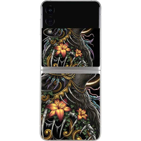 Wolf Howling by Sarah Richter Galaxy Z Flip4 5G Skin